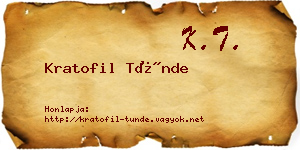 Kratofil Tünde névjegykártya