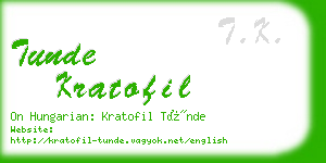 tunde kratofil business card